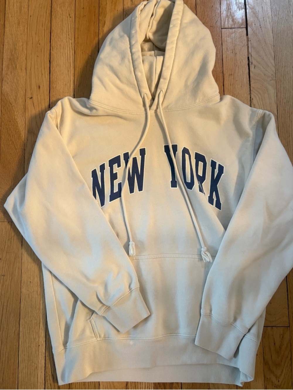 Brandy Melville/John Galt Cream "New York" Pullover Hoodie